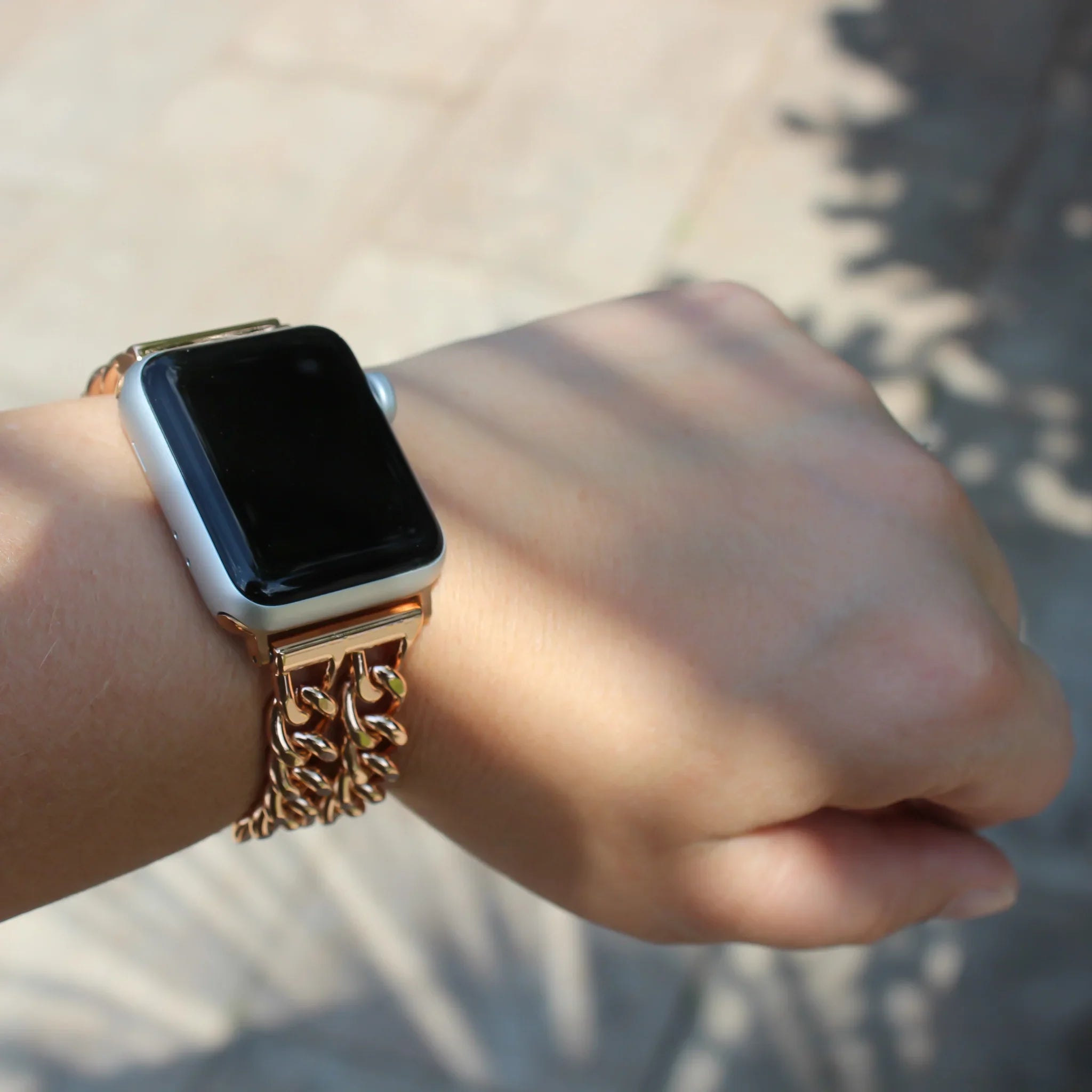 Apple Watch Cowboy bandje - staal - rose goud