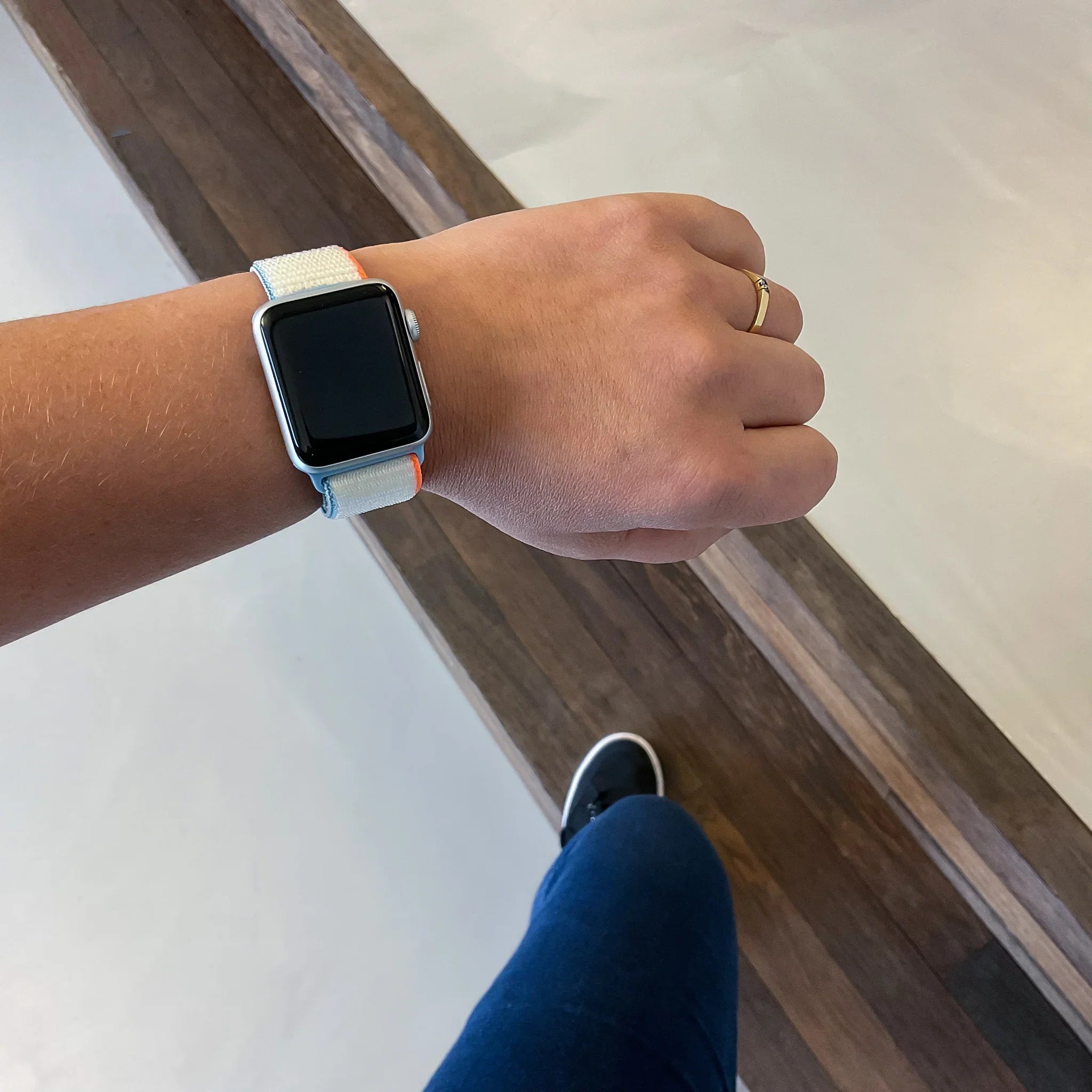 Apple Watch bandje - geweven - nylon - cream