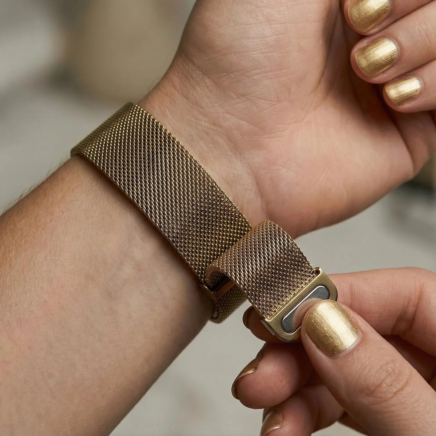 Apple Watch bandje Fiore - milanese - goud