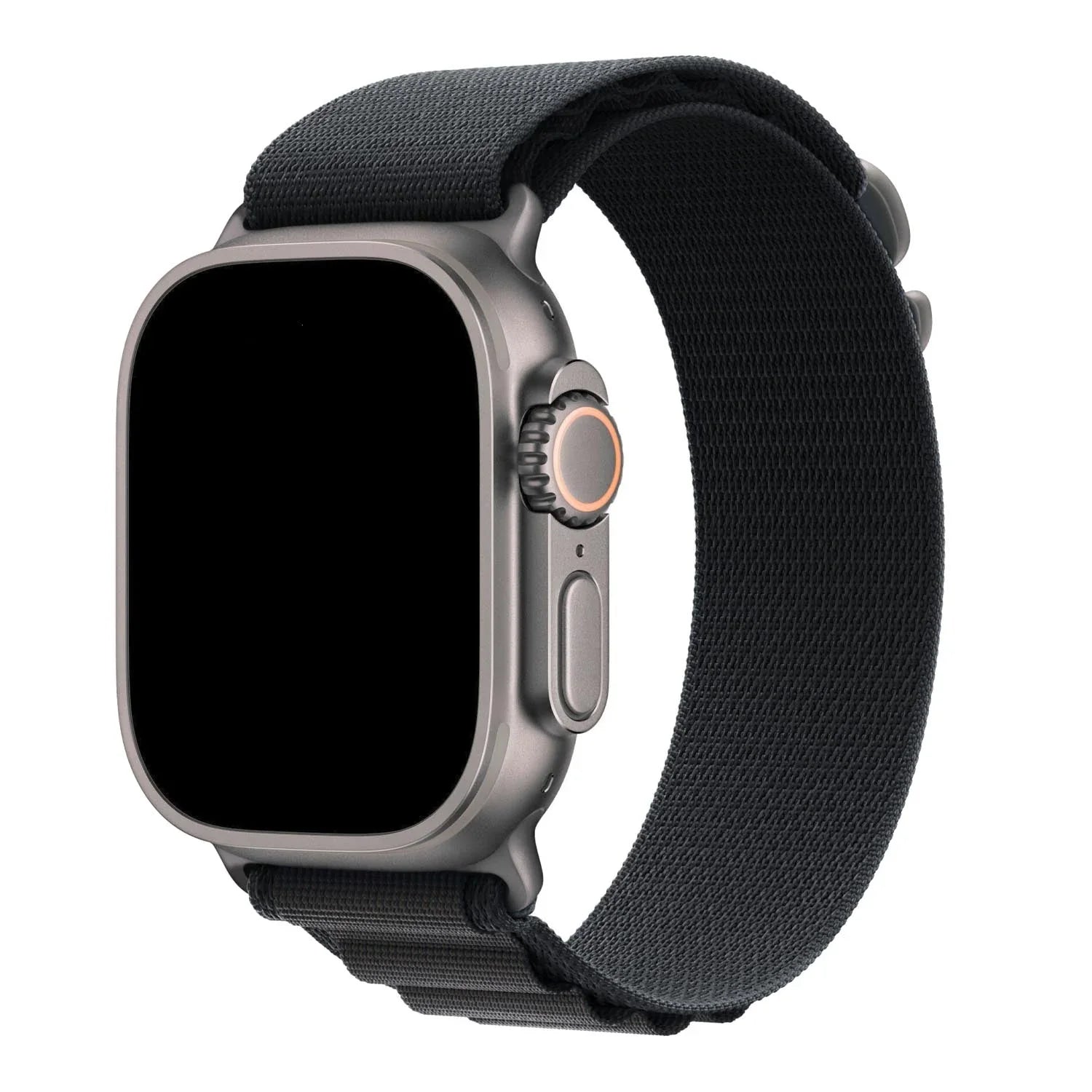 Bracelet Apple Watch Alpine - nylon - noir - argent