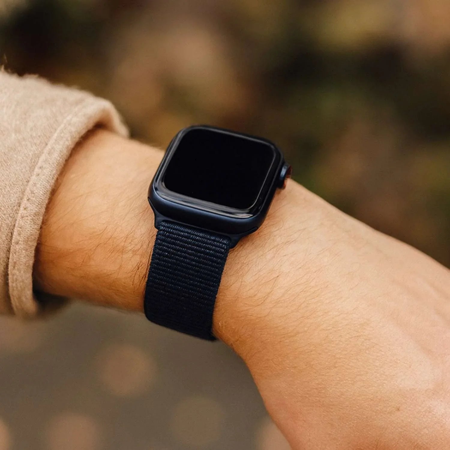 Apple Watch bandje Nexora - geweven - nylon - middernacht