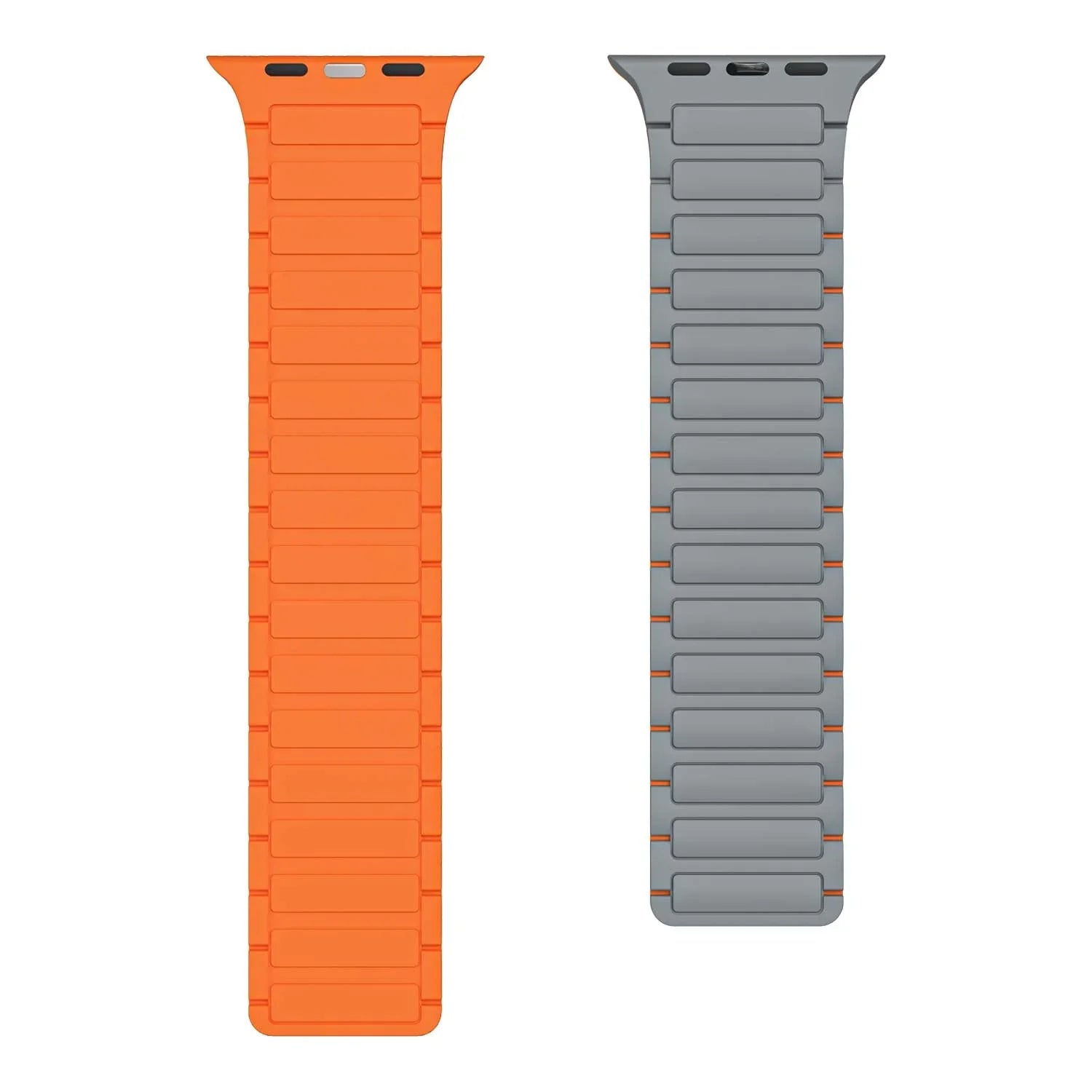 Bracelet Apple Watch Zyro - silicone - gris orange