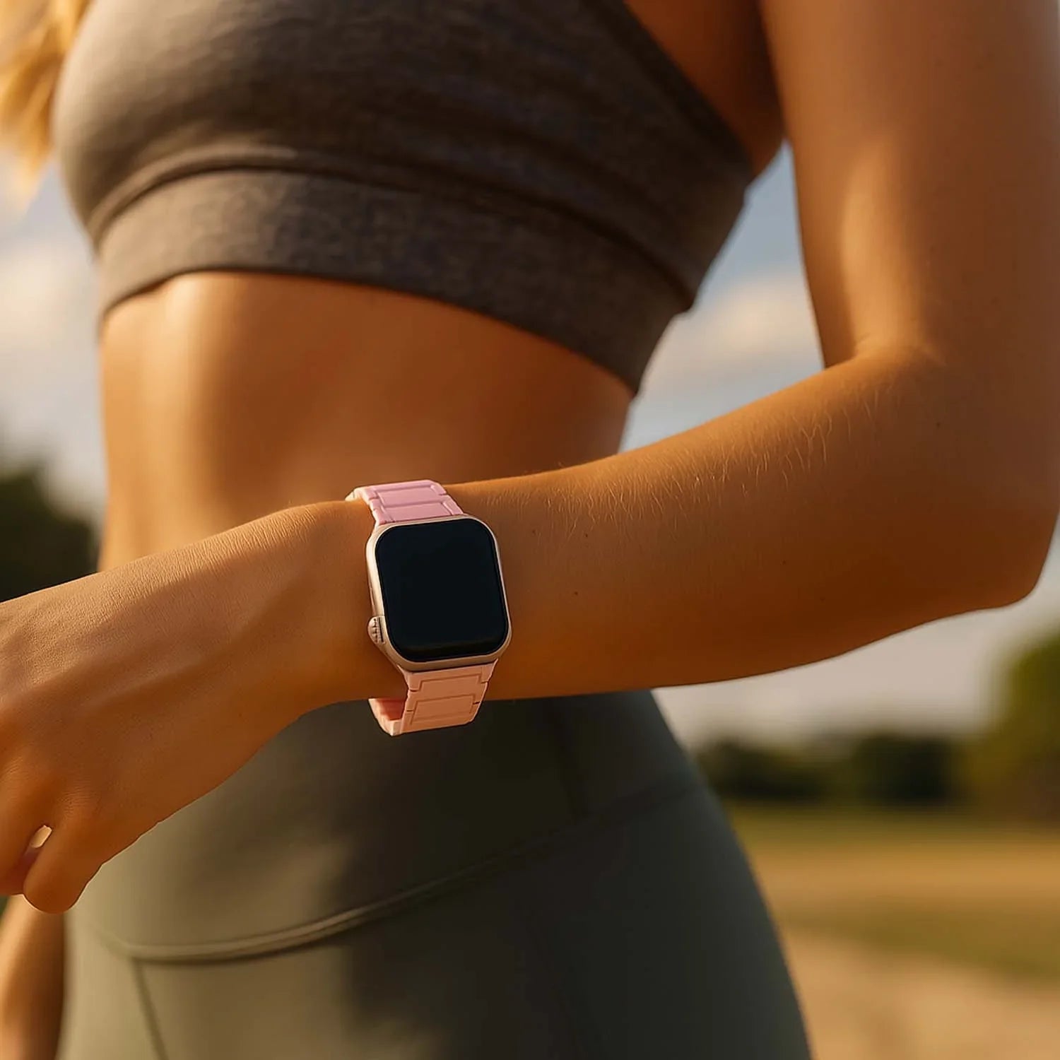 Apple Watch bandje Zyro - siliconen - lichtroze