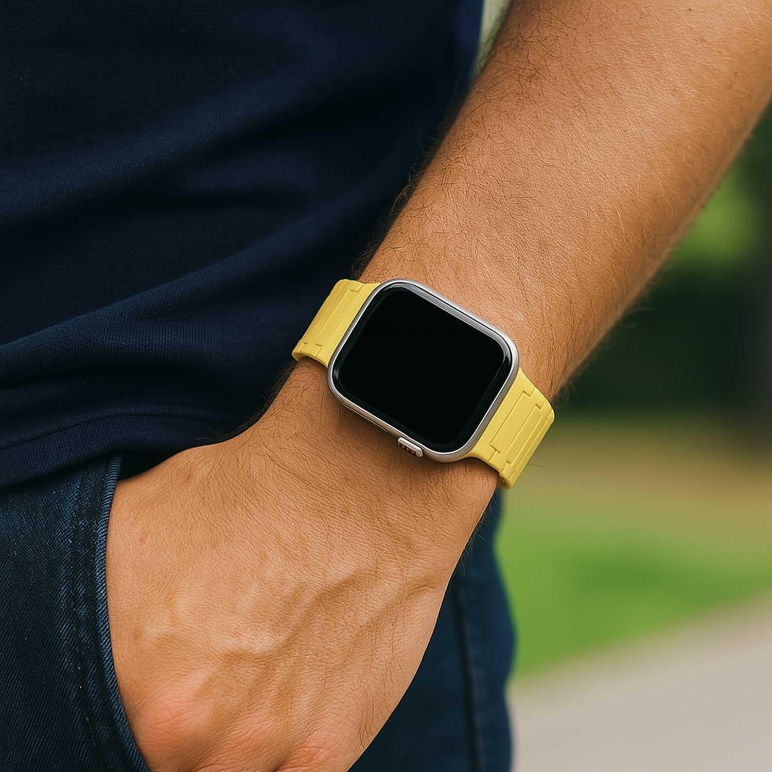 Bracelet Apple Watch Zyro - silicone - jaune