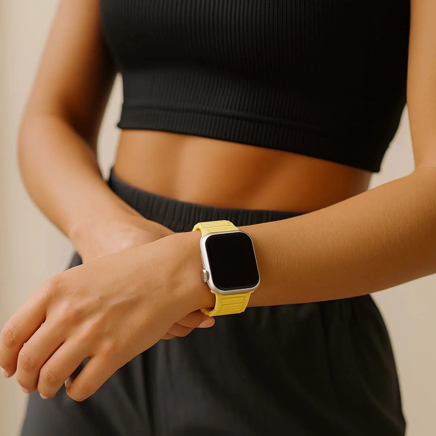 Bracelet Apple Watch Zyro - silicone - jaune