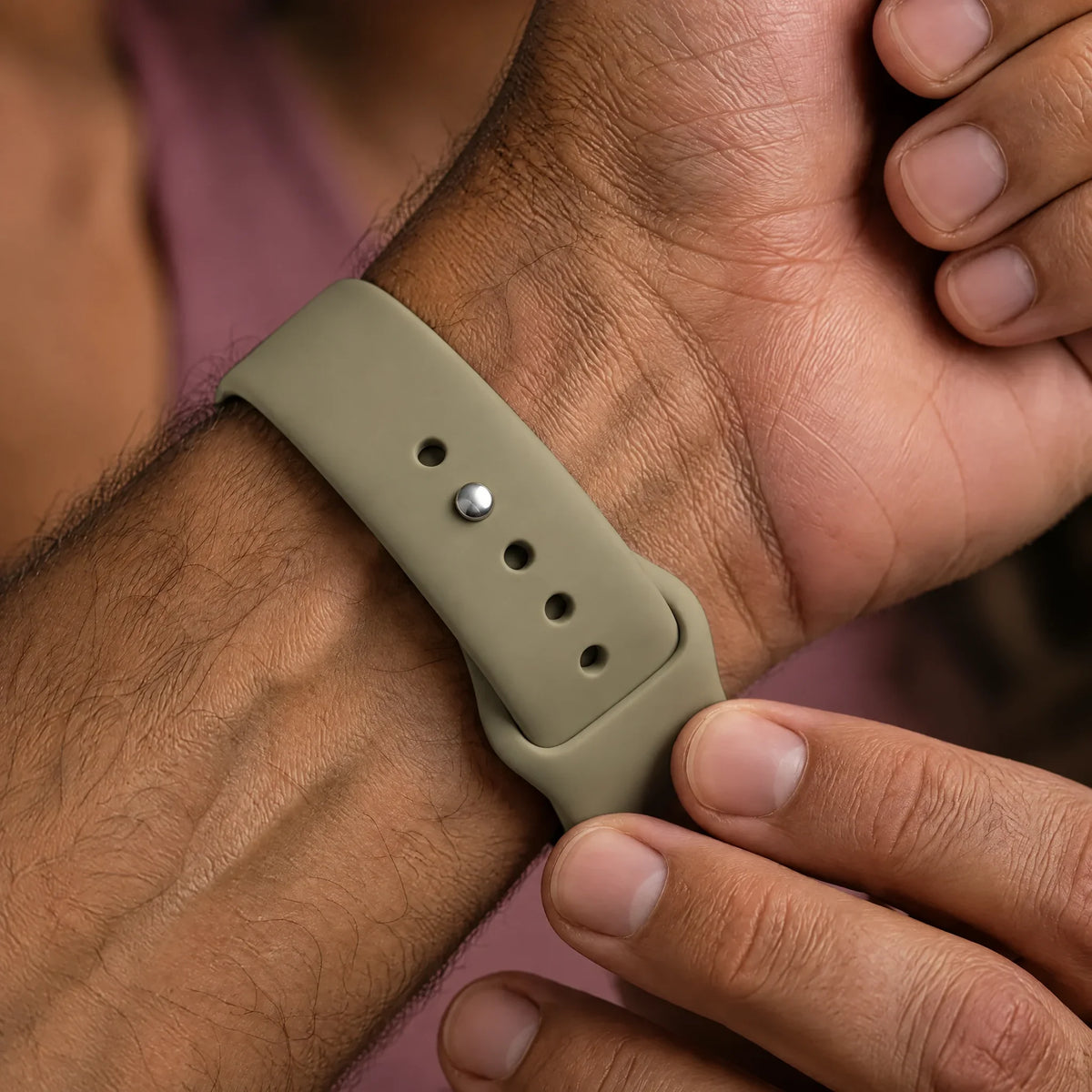 Apple Watch bandje Autumn - siliconen - Olijfgroen