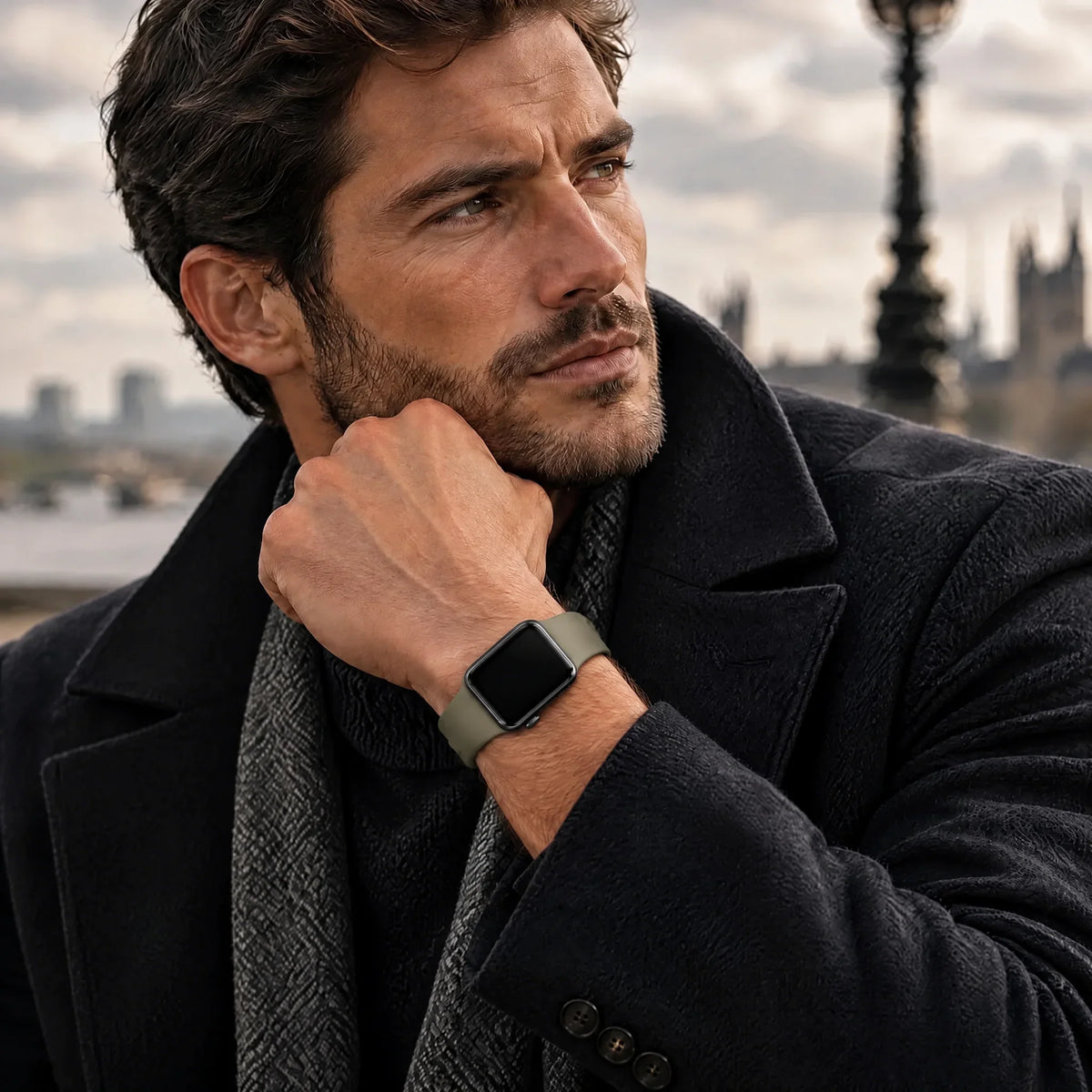 Apple Watch bandje Autumn - siliconen - Olijfgroen