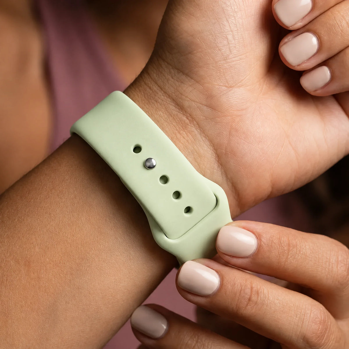 Bracelet Apple Watch Autumn - silicone - succulente pâle