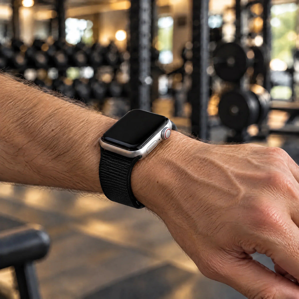 Bracelet Apple Watch Flyne - tissé - nylon - noir