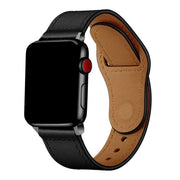 Bracelet Apple Watch Leranzi - cuir - noir