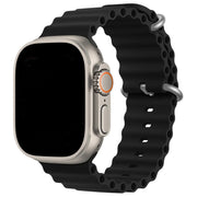 Apple Watch bandje Ocean - siliconen - zwart