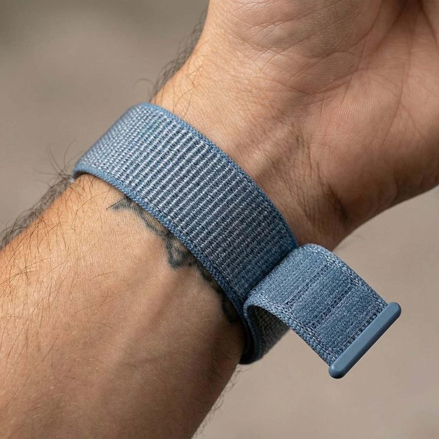 Bracelet Apple Watch Osvo - tissé - nylon - bleu cape cod