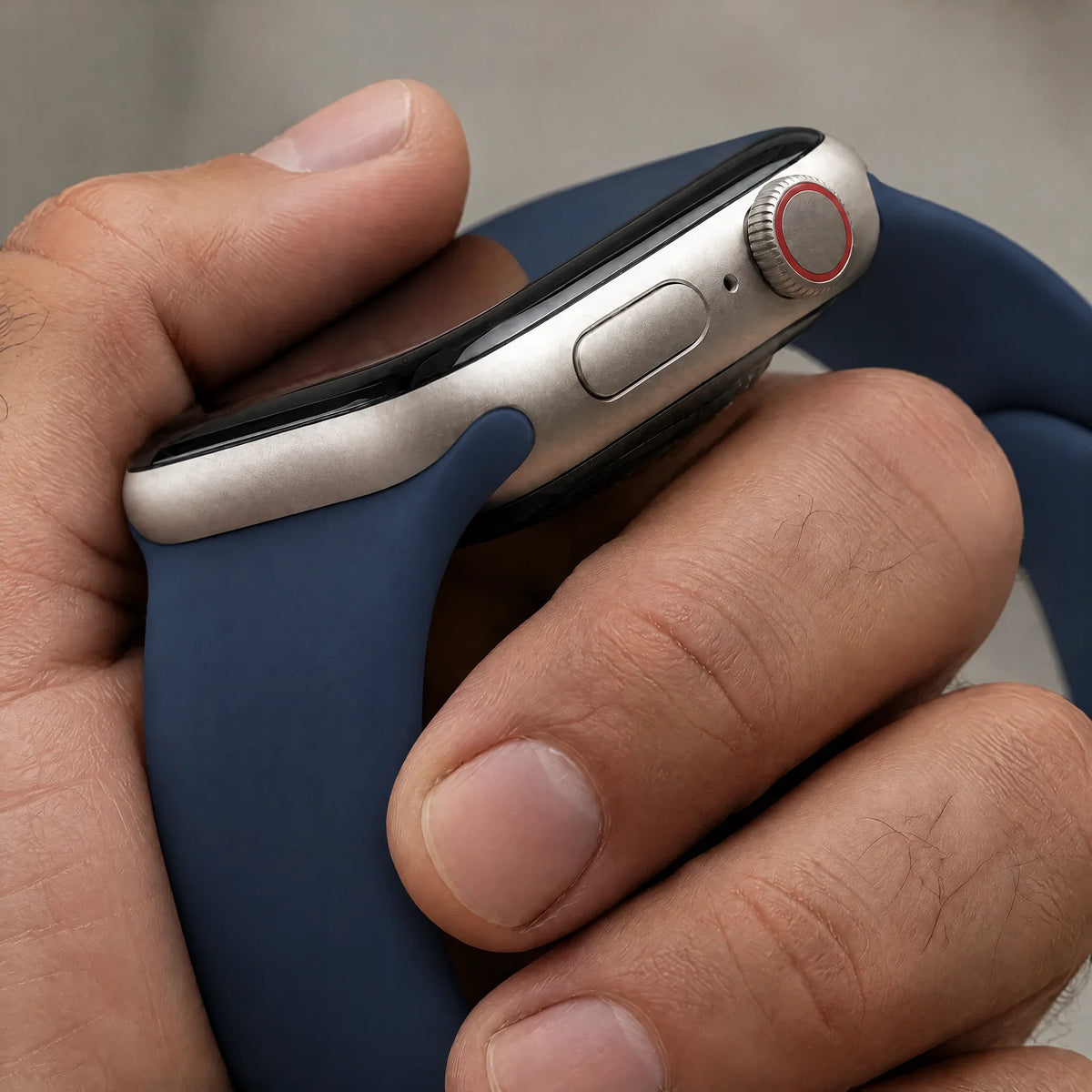 Apple Watch bandje Ovaro - siliconen - Denim blauw