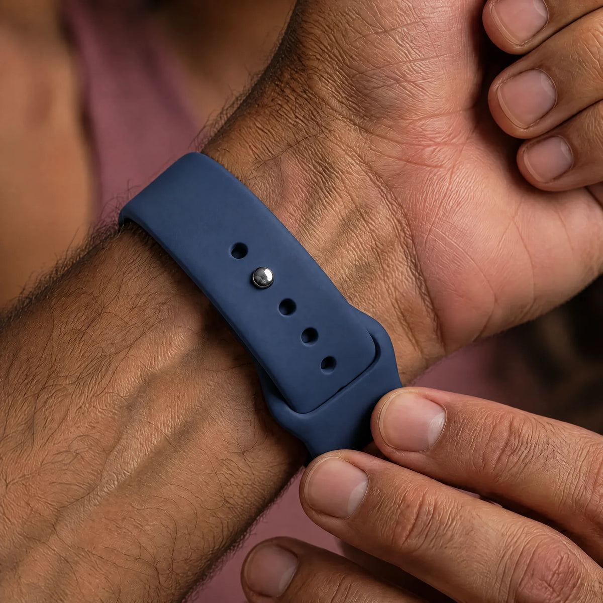 Apple Watch bandje Ovaro - siliconen - Denim blauw