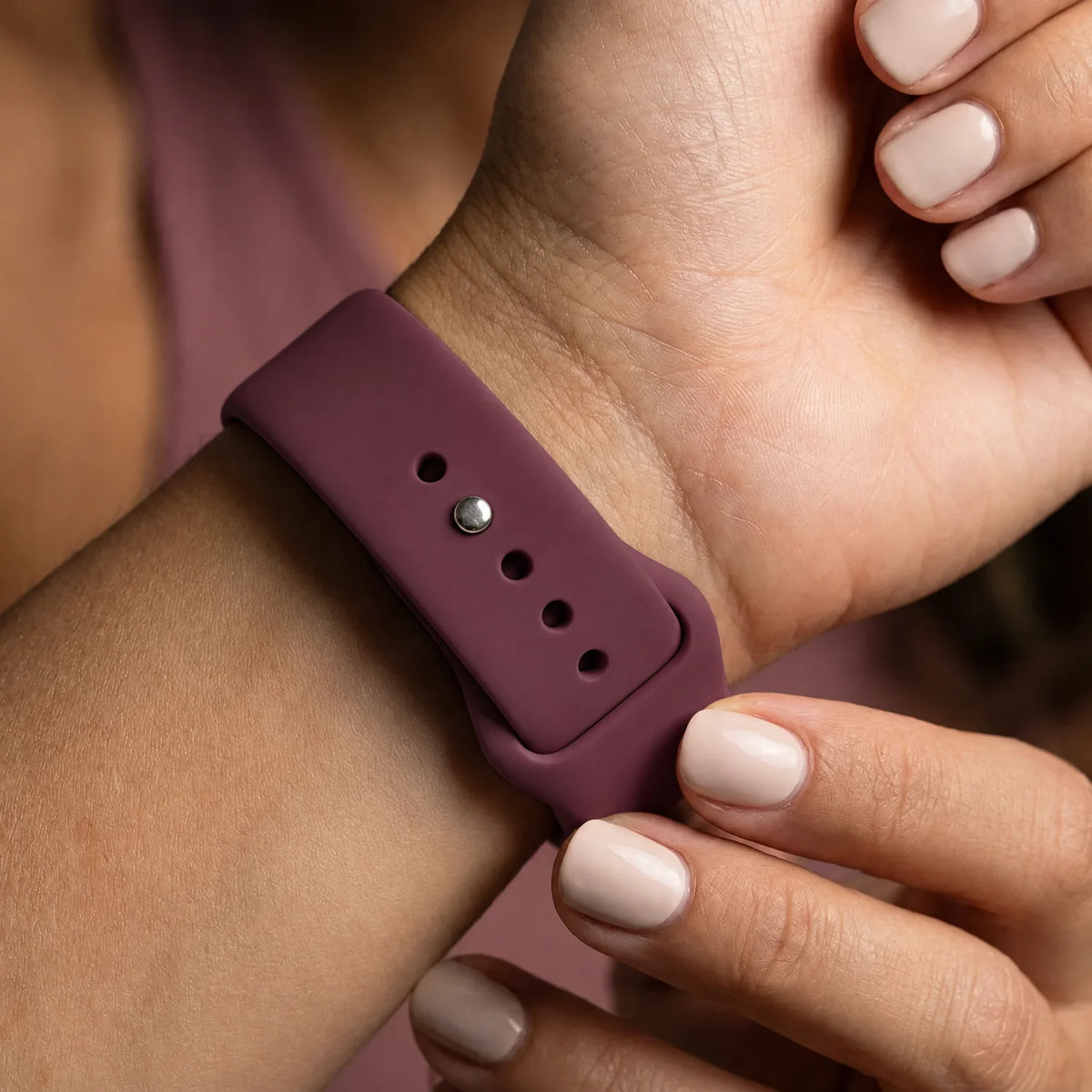 Bracelet Apple Watch Ovaro - silicone - mûre
