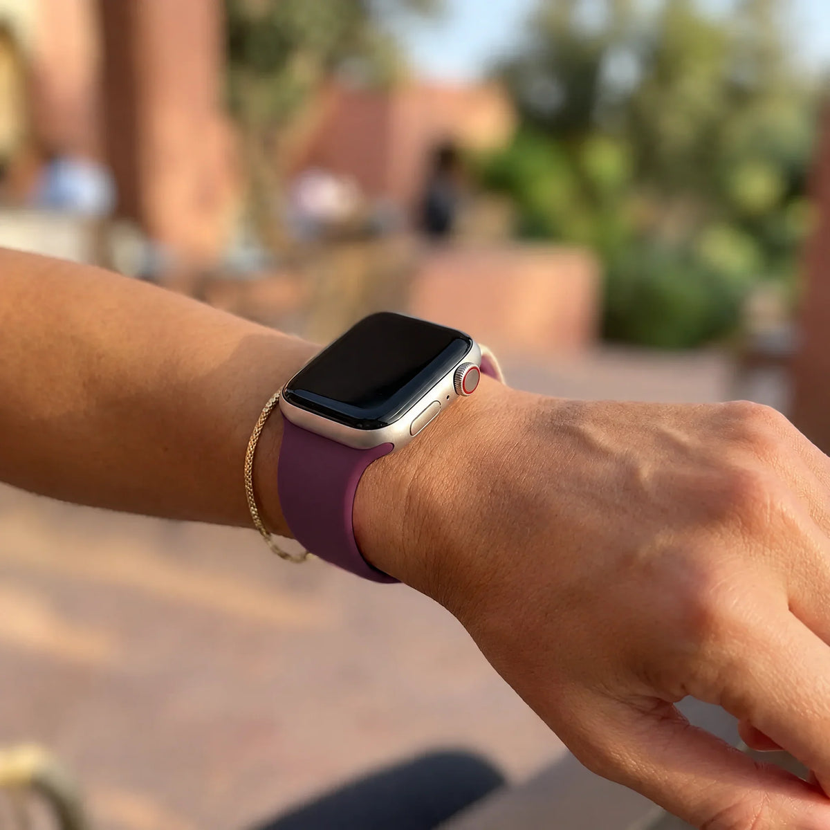 Bracelet Apple Watch Ovaro - silicone - mûre