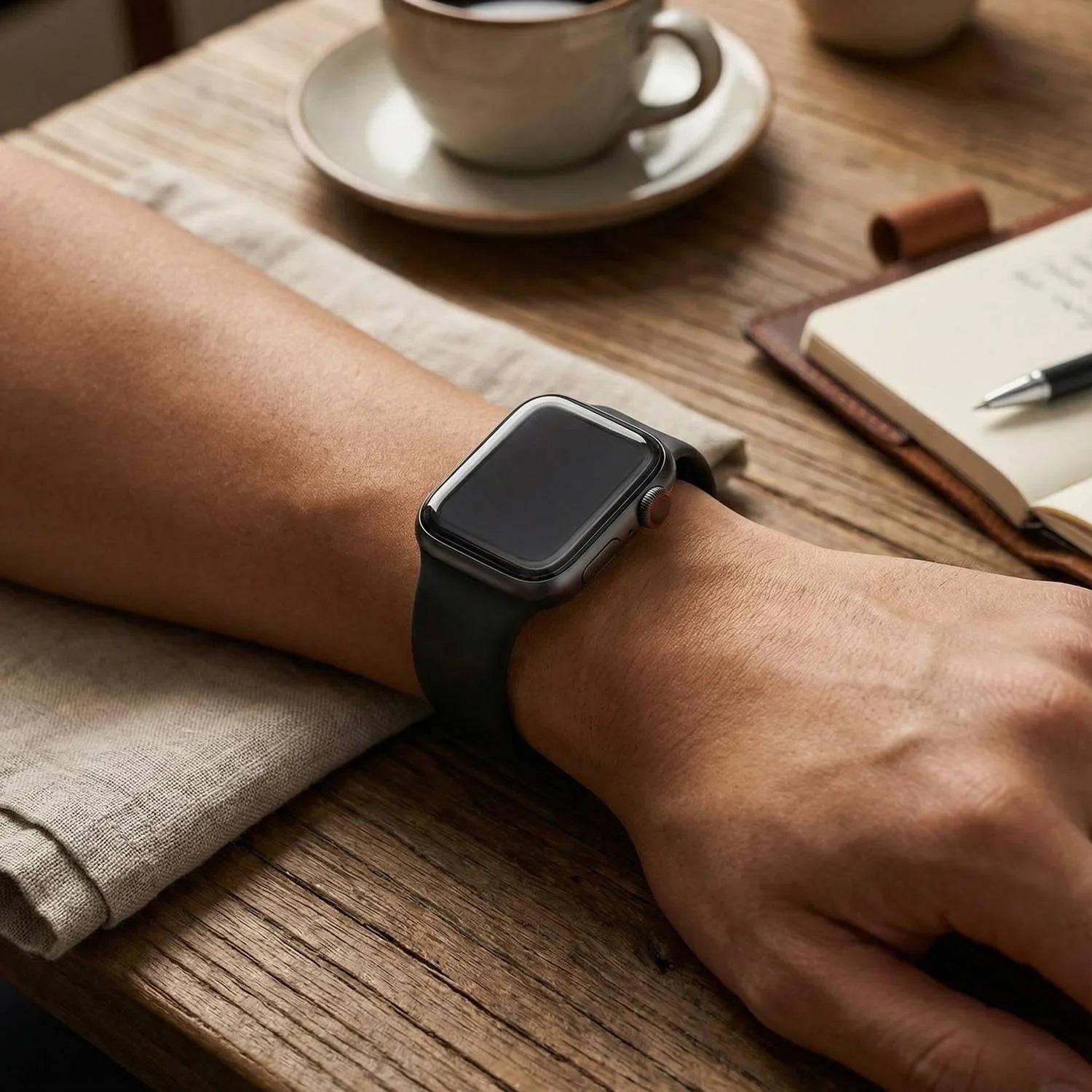 Apple Watch bandje Ovaro - siliconen - zwart
