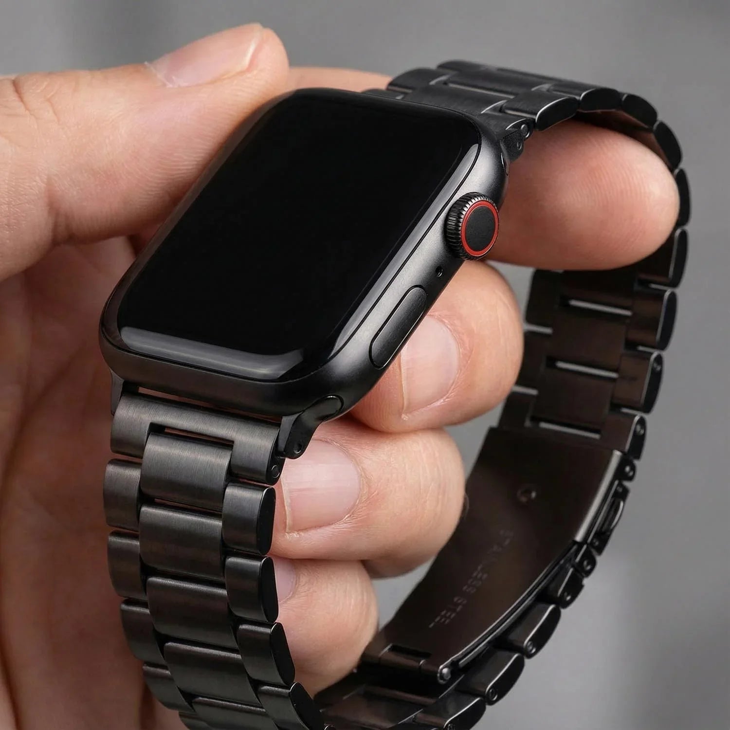 Apple Watch bandje Rivaro - staal - zwart
