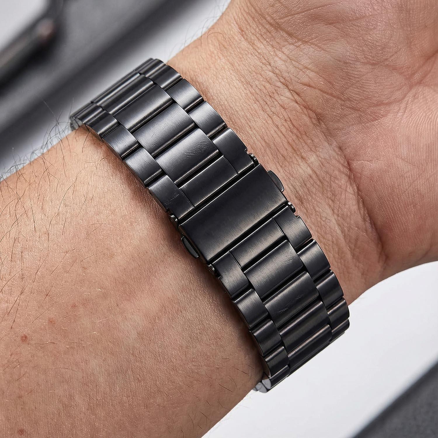 Apple Watch bandje Rivaro - staal - zwart