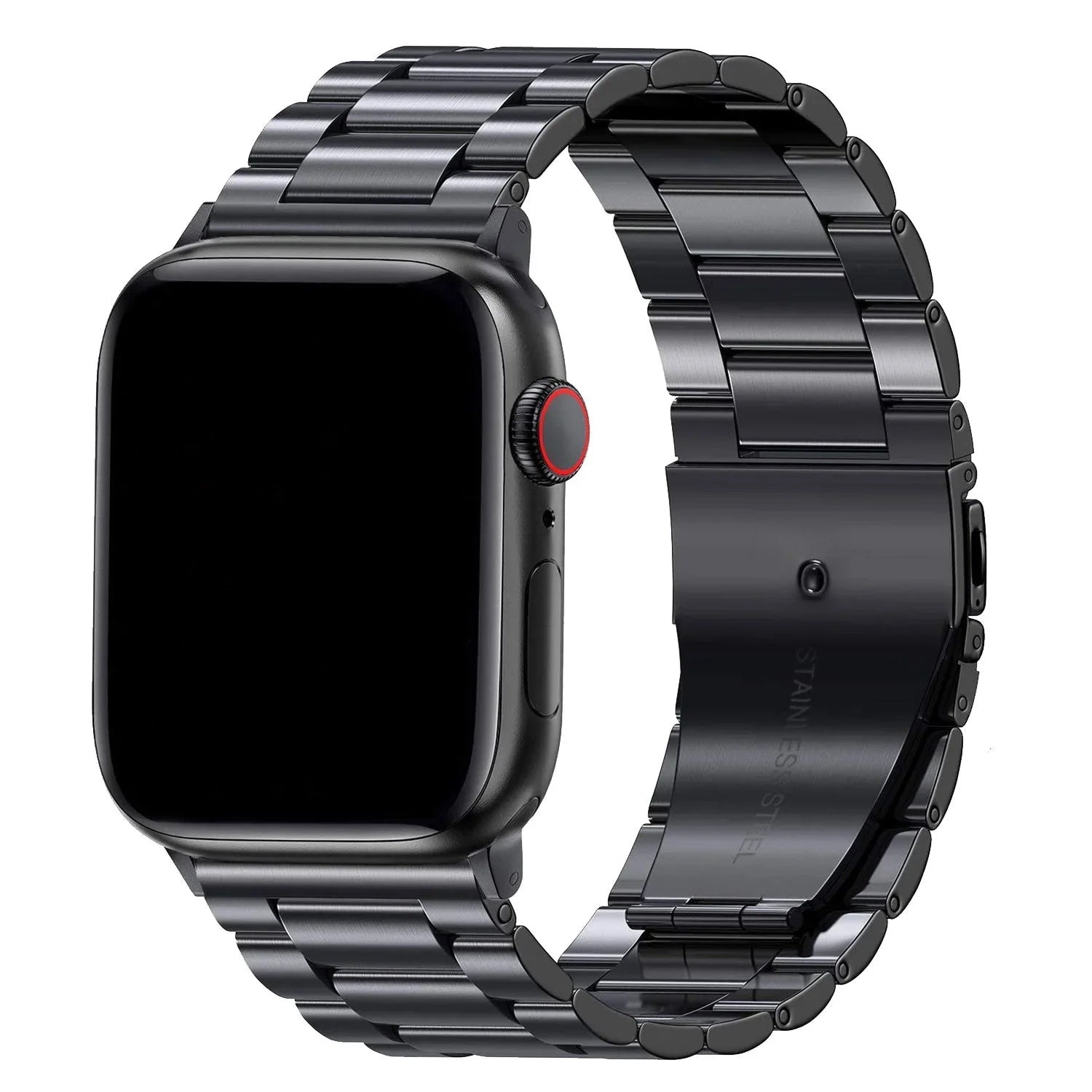 Apple Watch bandje Rivaro - staal - zwart