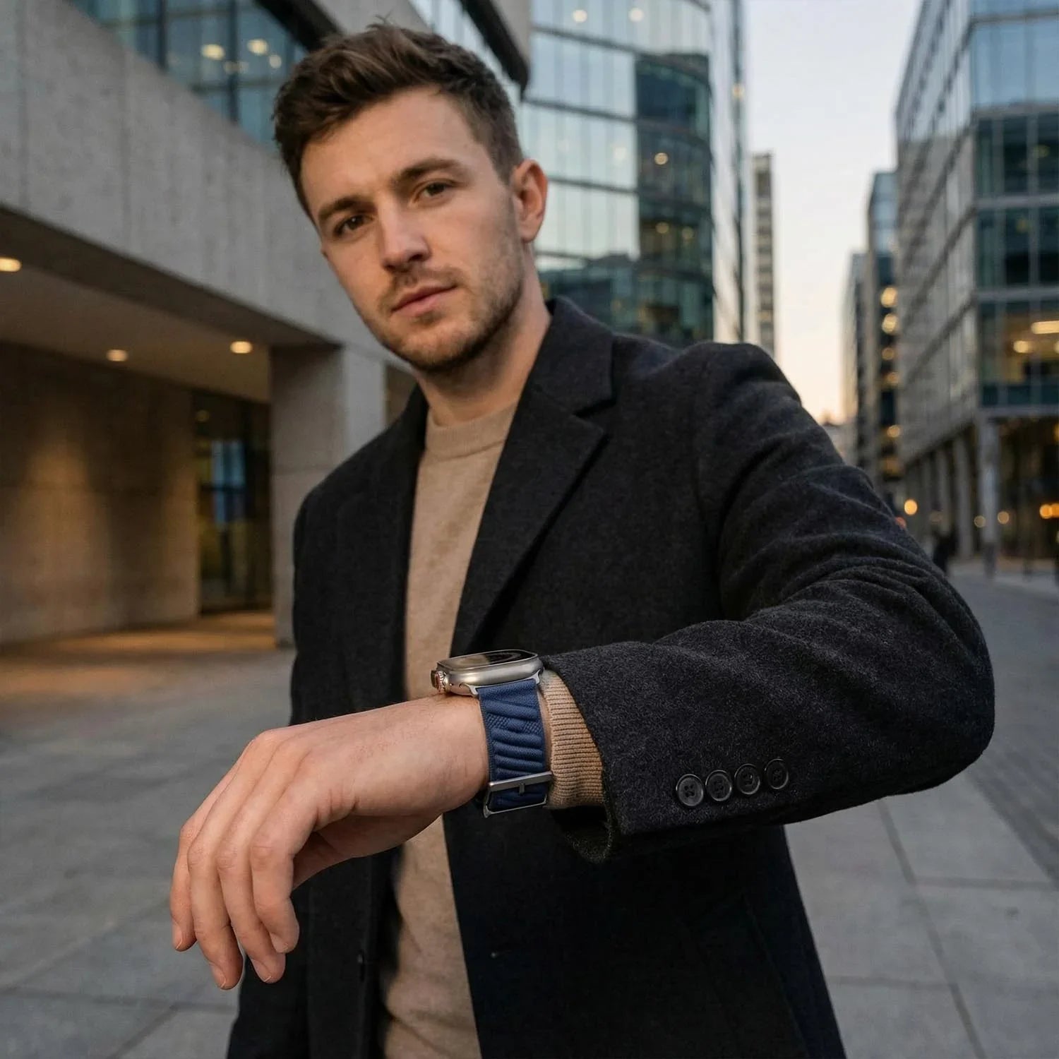 Bracelet Apple Watch Averro - nylon - bleu nuit