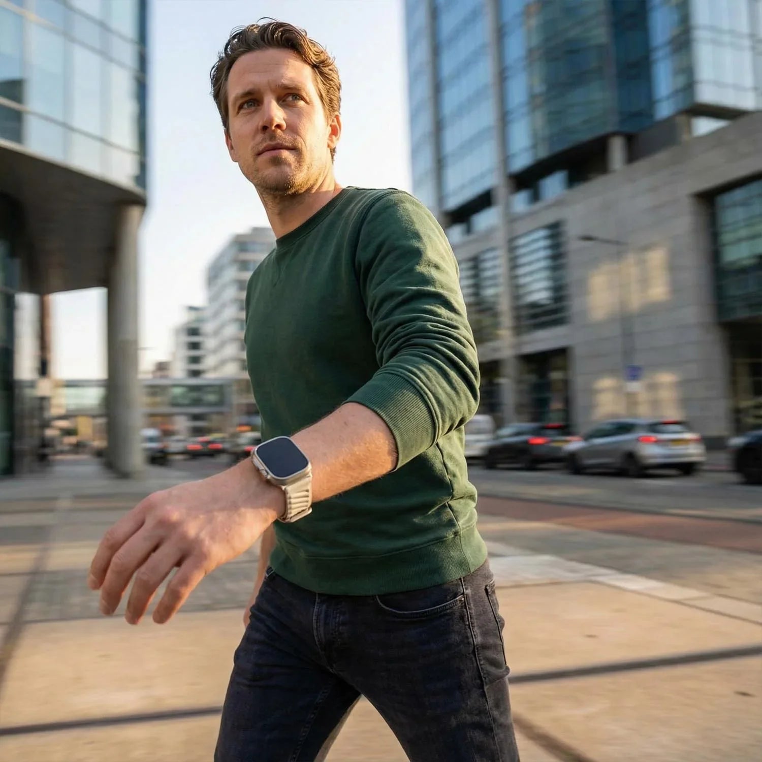Apple Watch bandje Averro - nylon - sterrenlicht