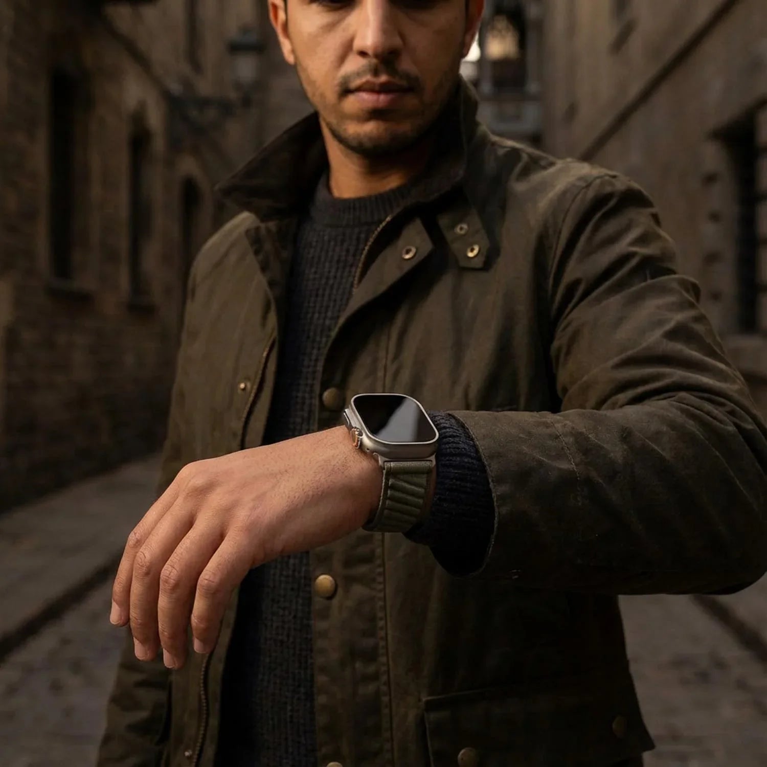 Apple Watch bandje Averro - nylon - titanium grijs