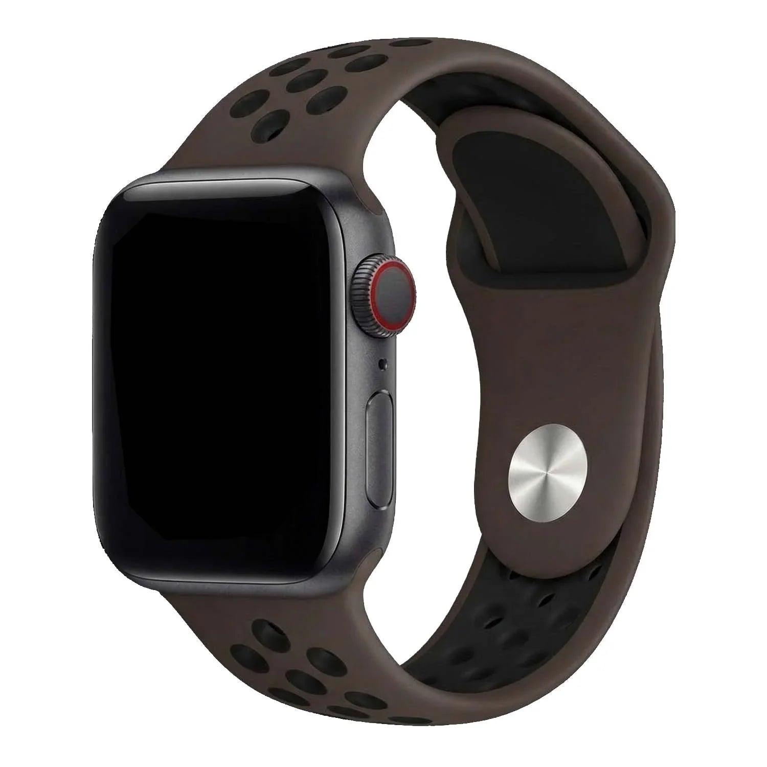 Apple Watch bandje Stryde - dubbel - siliconen - bruin zwart