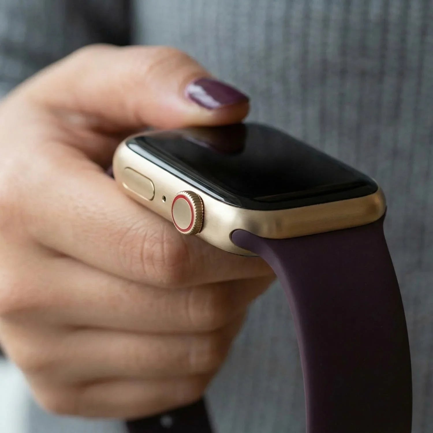Apple Watch bandje Vyon - siliconen - Donkere kers