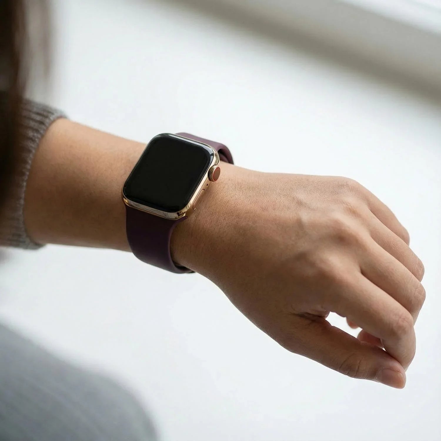 Apple Watch bandje Vyon - siliconen - Donkere kers