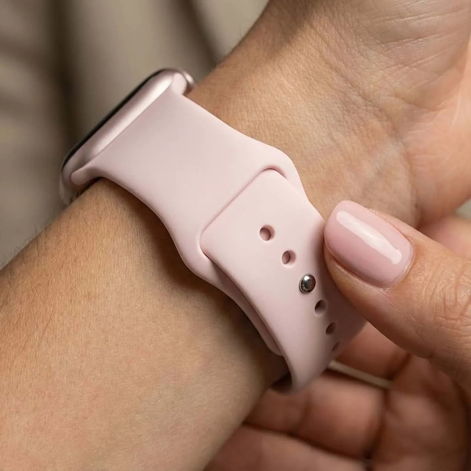 Bracelet Apple Watch Vyon - silicone - rose clair