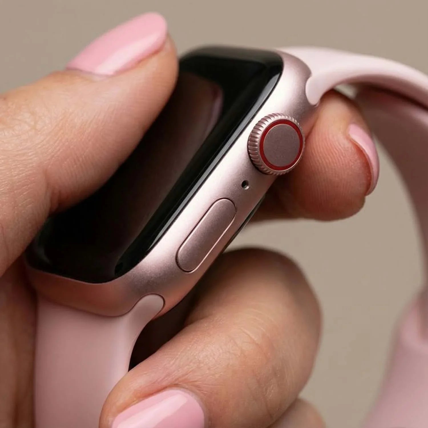 Bracelet Apple Watch Vyon - silicone - rose clair