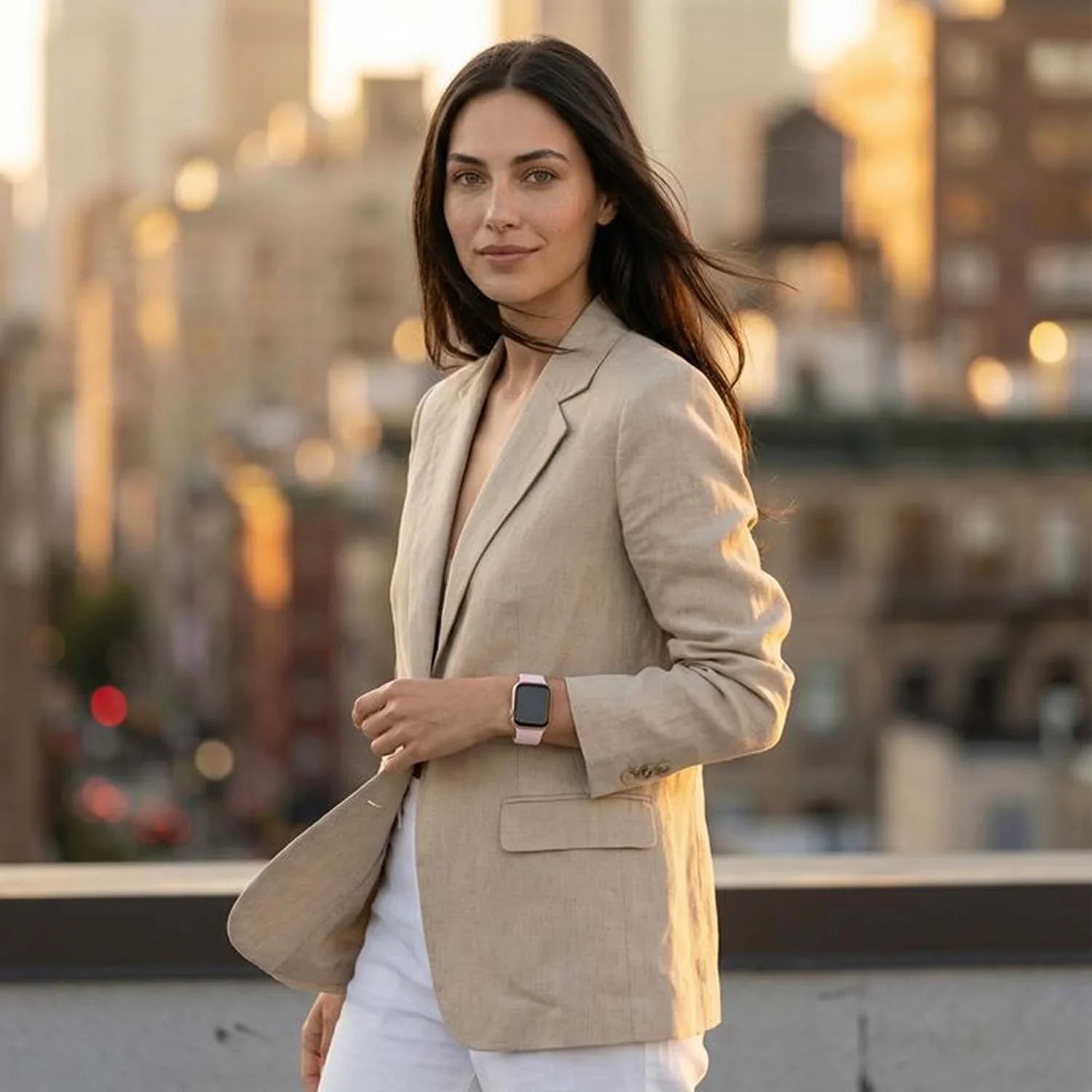 Bracelet Apple Watch Vyon - silicone - rose clair