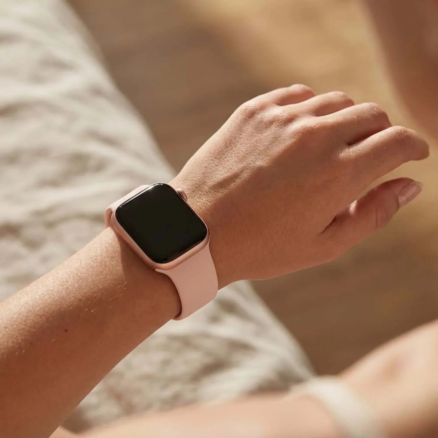 Bracelet Apple Watch Vyon - silicone - rose clair