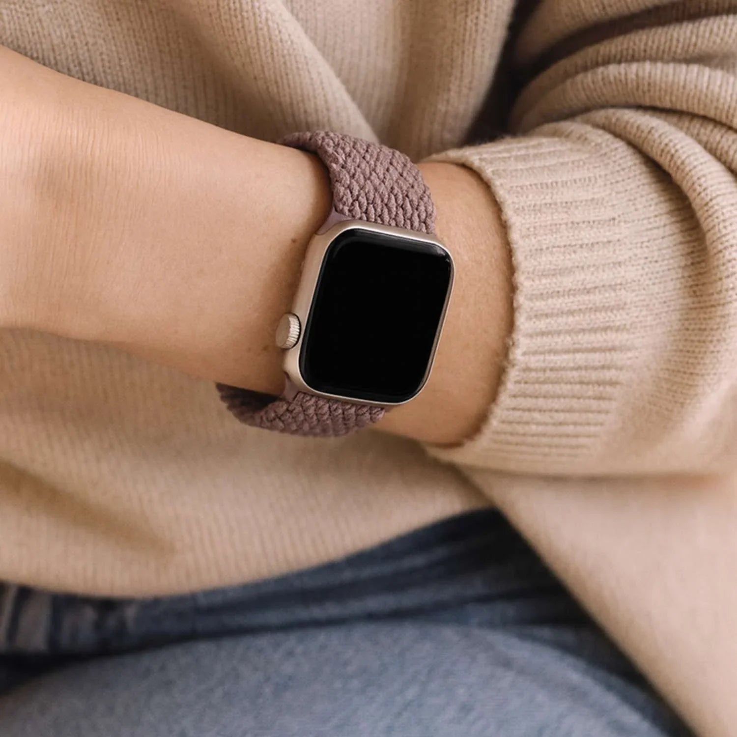 Bracelet Apple Watch Zyra - nylon - violet fumé