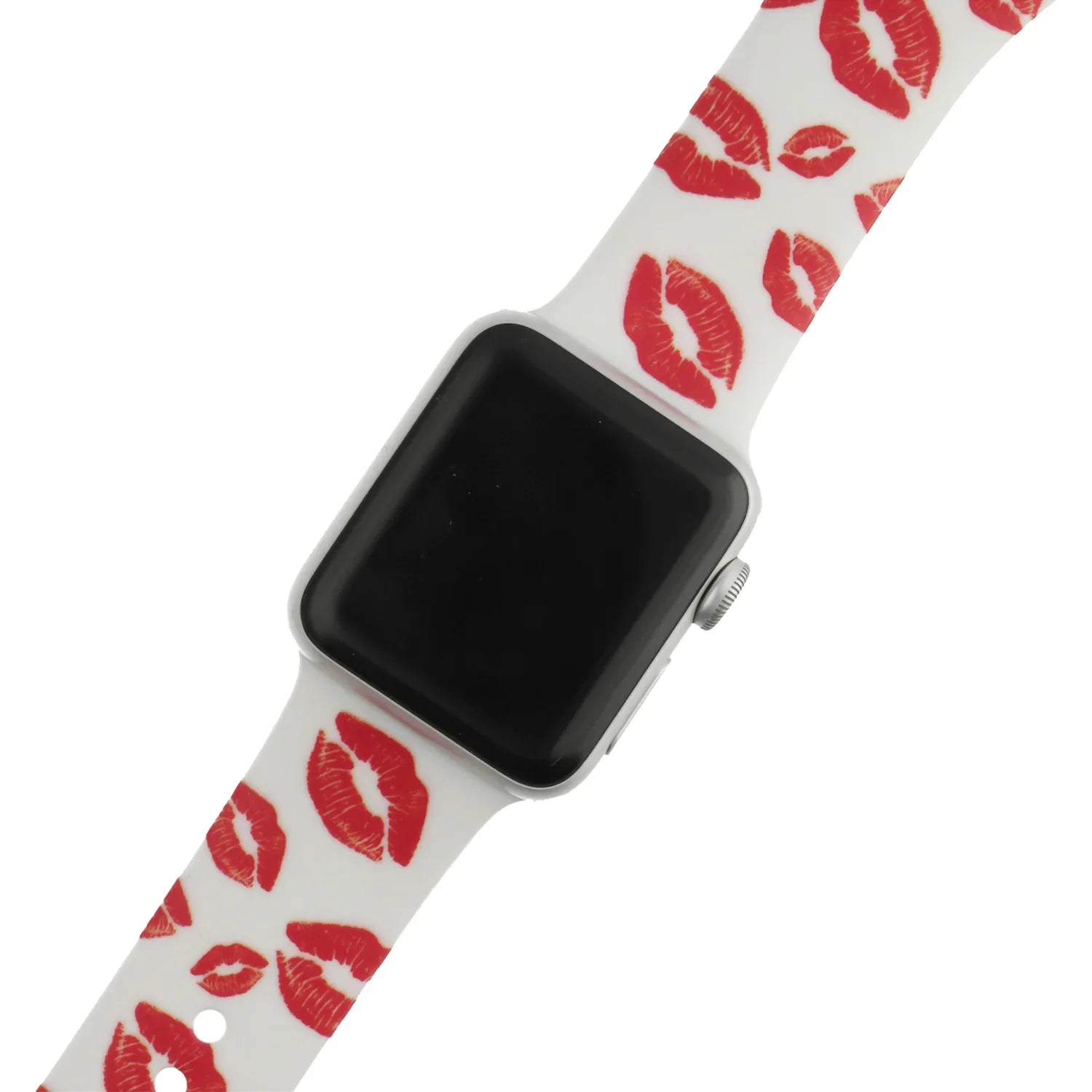 Bracelet imprimé pour Apple Watch - silicone - imprimé baisers blanc