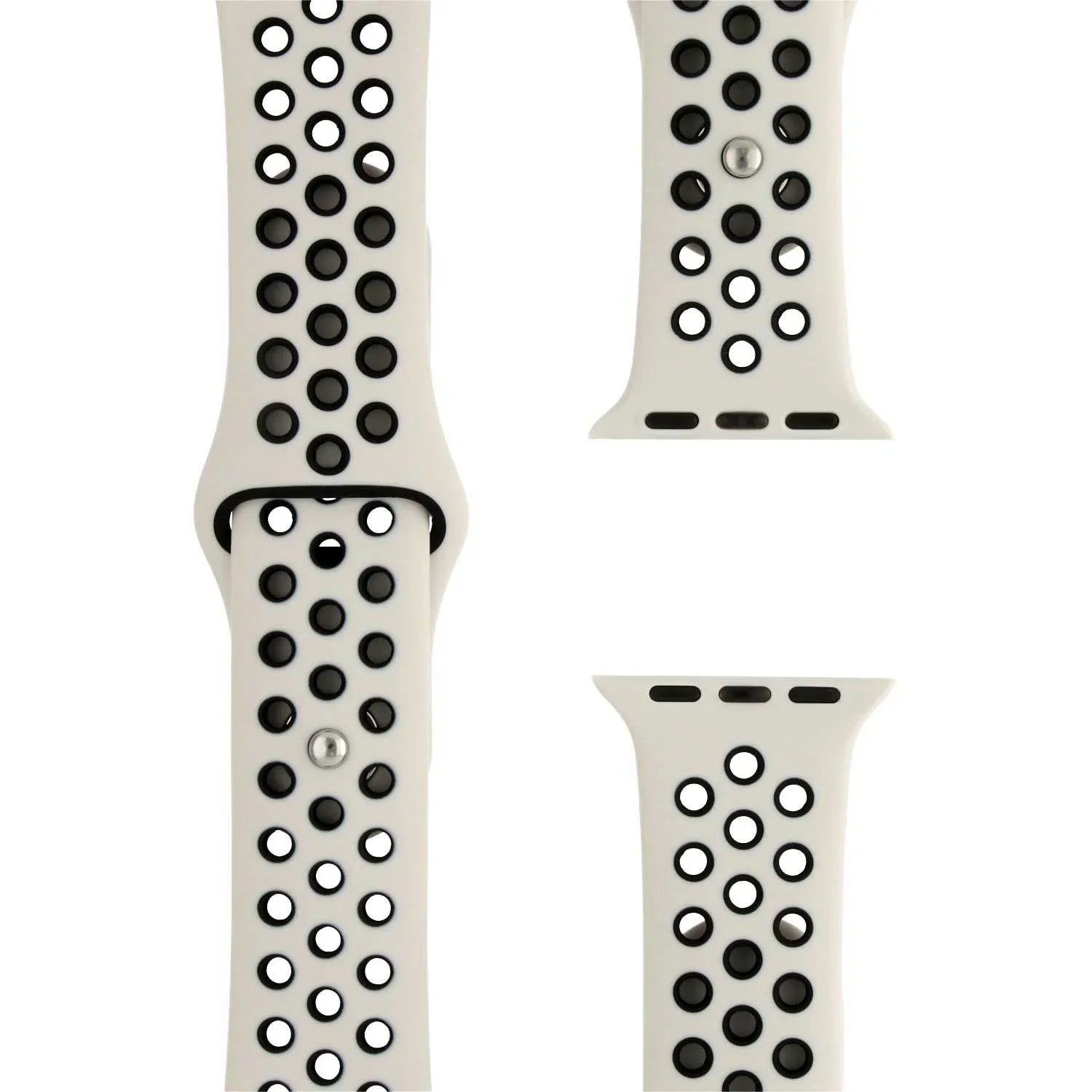 Bracelet Apple Watch Stryde - double - silicone - blanc antique noir