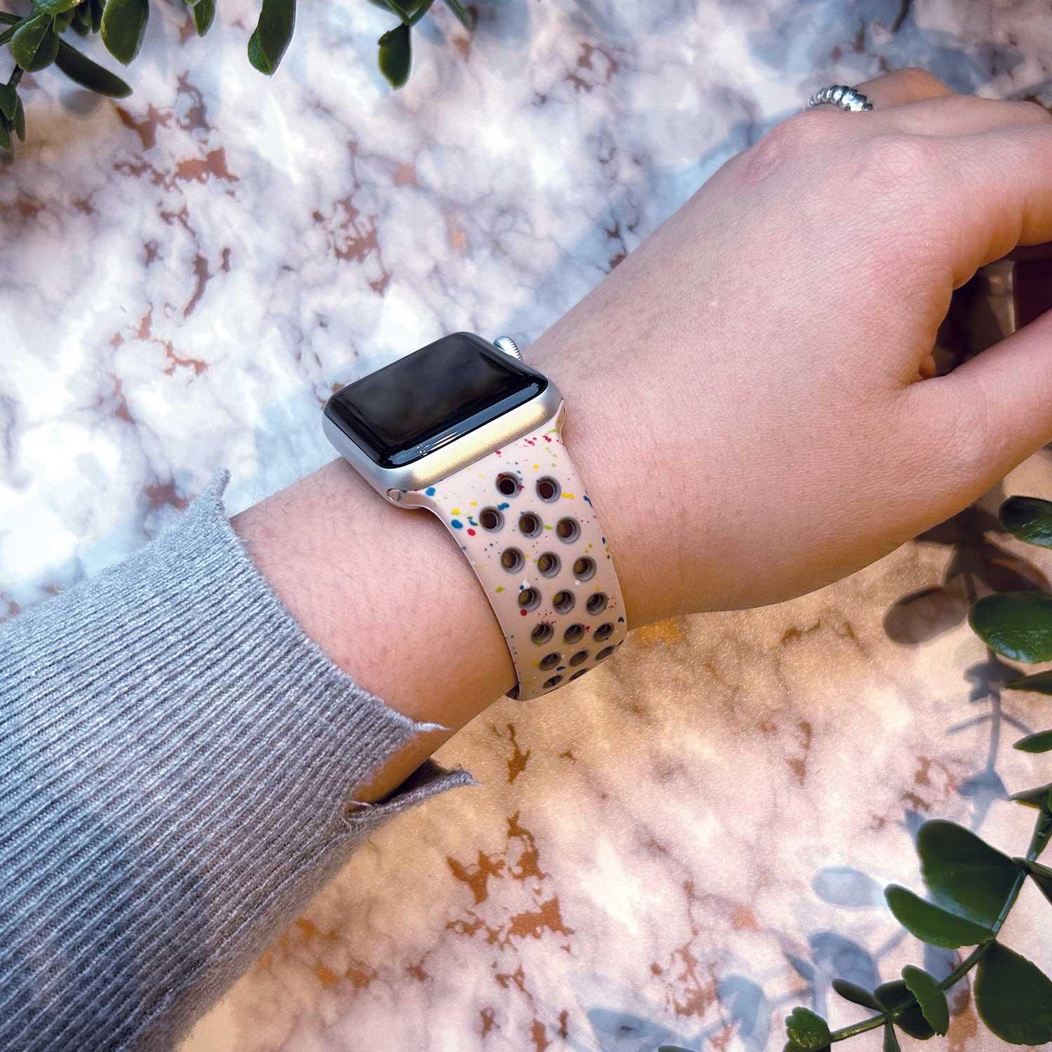 Bracelet Apple Watch Fusion - double - silicone - desert stone