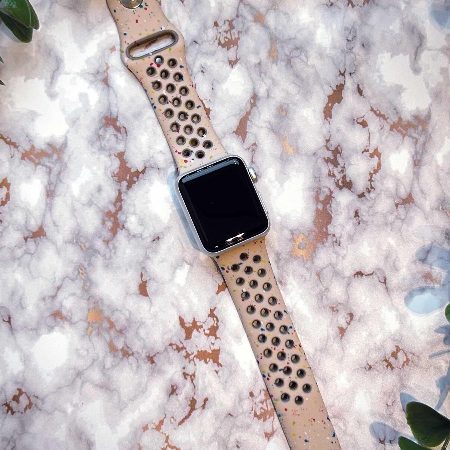 Bracelet Apple Watch Fusion - double - silicone - desert stone
