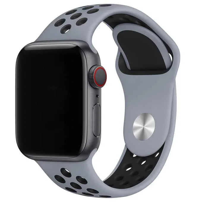 Apple Watch bandje - dubbel - siliconen - mist zwart