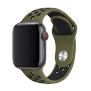 Apple Watch bandje - dubbel - siliconen - olijf zwart