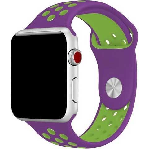 Apple Watch bandje Stryde - dubbel - siliconen - paars groen