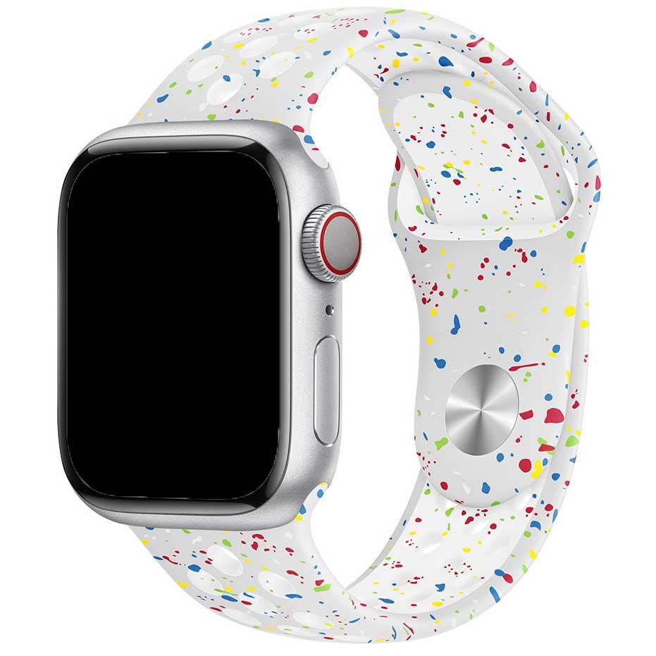 Bracelet Apple Watch Fusion - double - silicone - platine