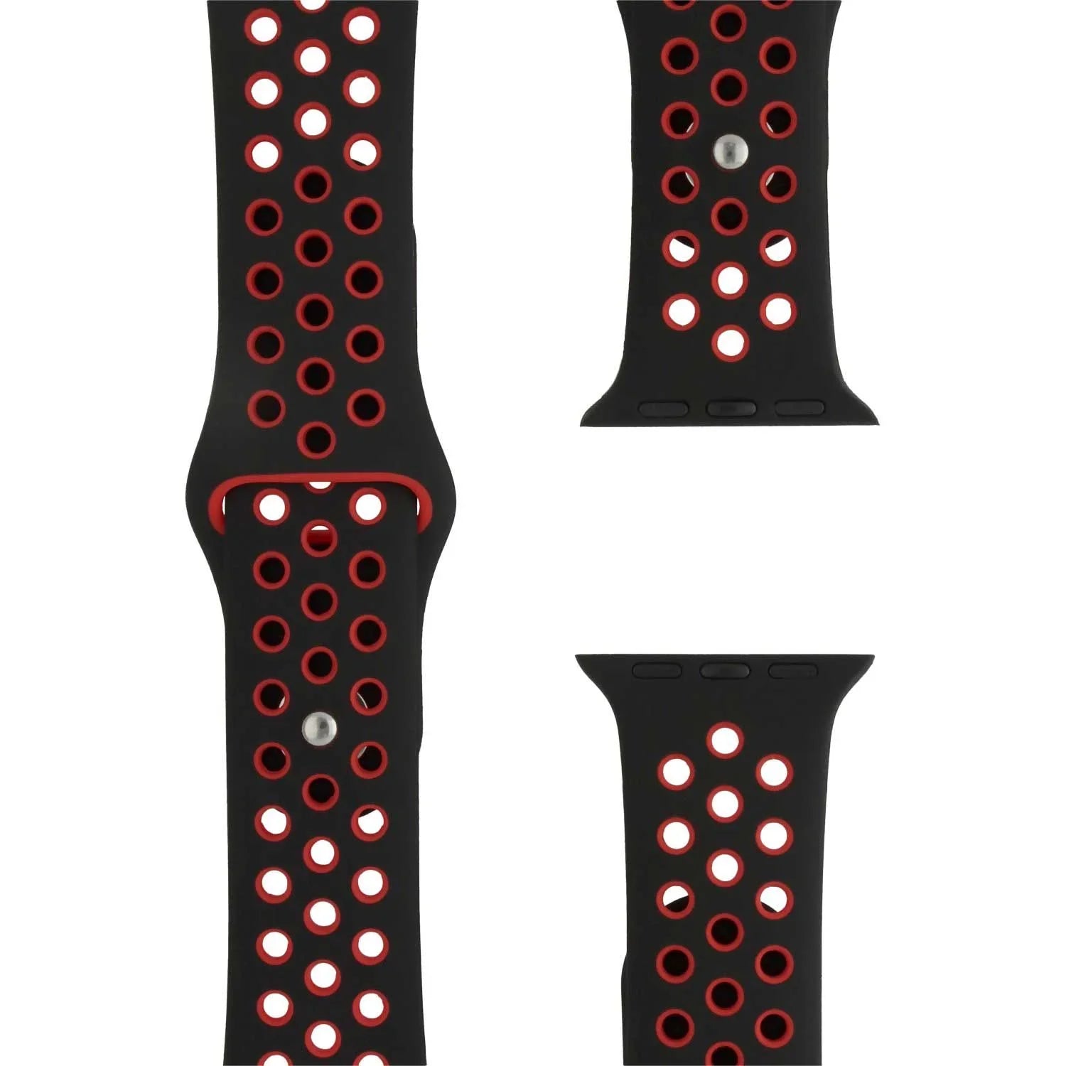 Apple Watch bandje - dubbel - siliconen - zwart rood