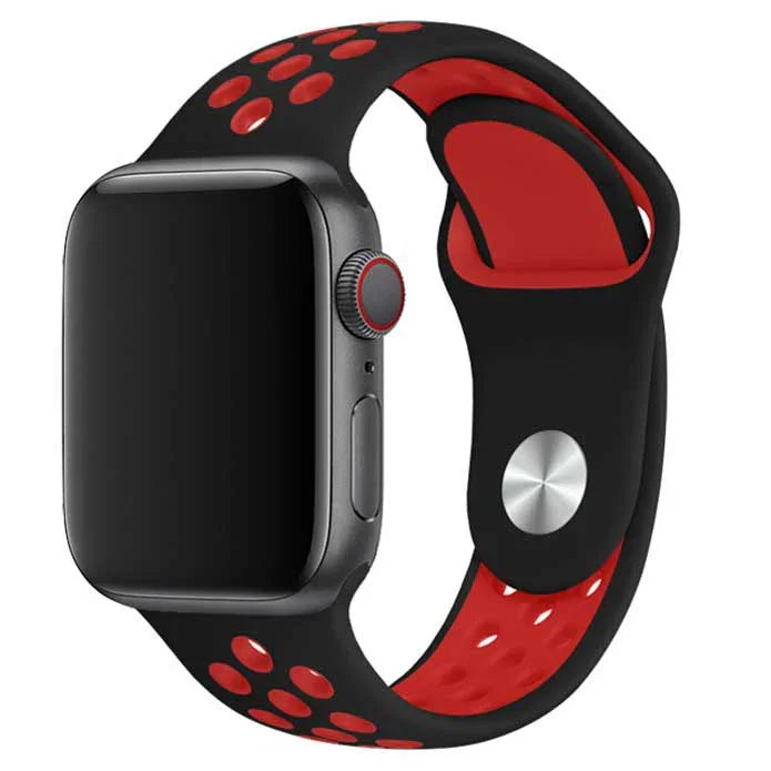 Apple Watch bandje - dubbel - siliconen - zwart rood