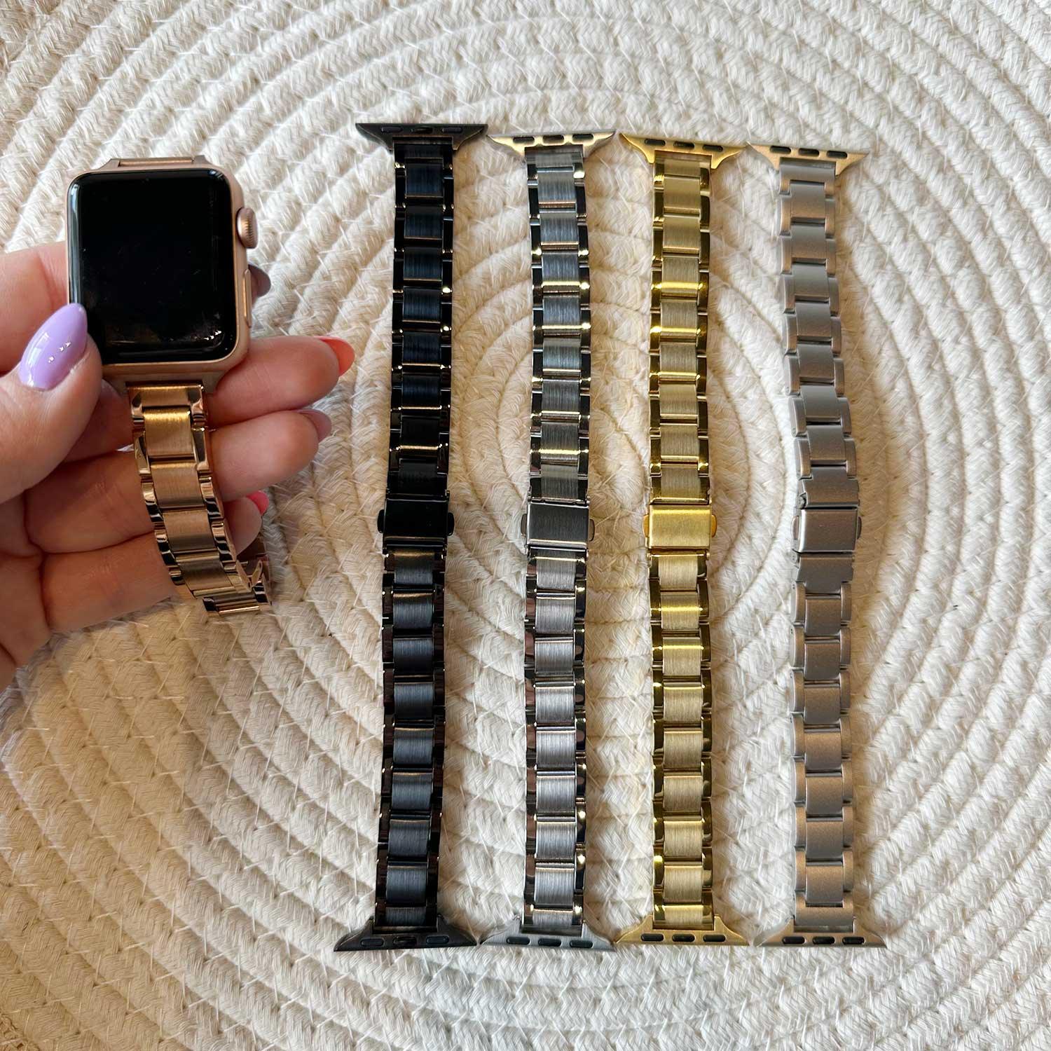 Apple Watch bandje Noor - staal - goud