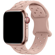 Apple Watch bandje - gevlochten siliconen - pink sand