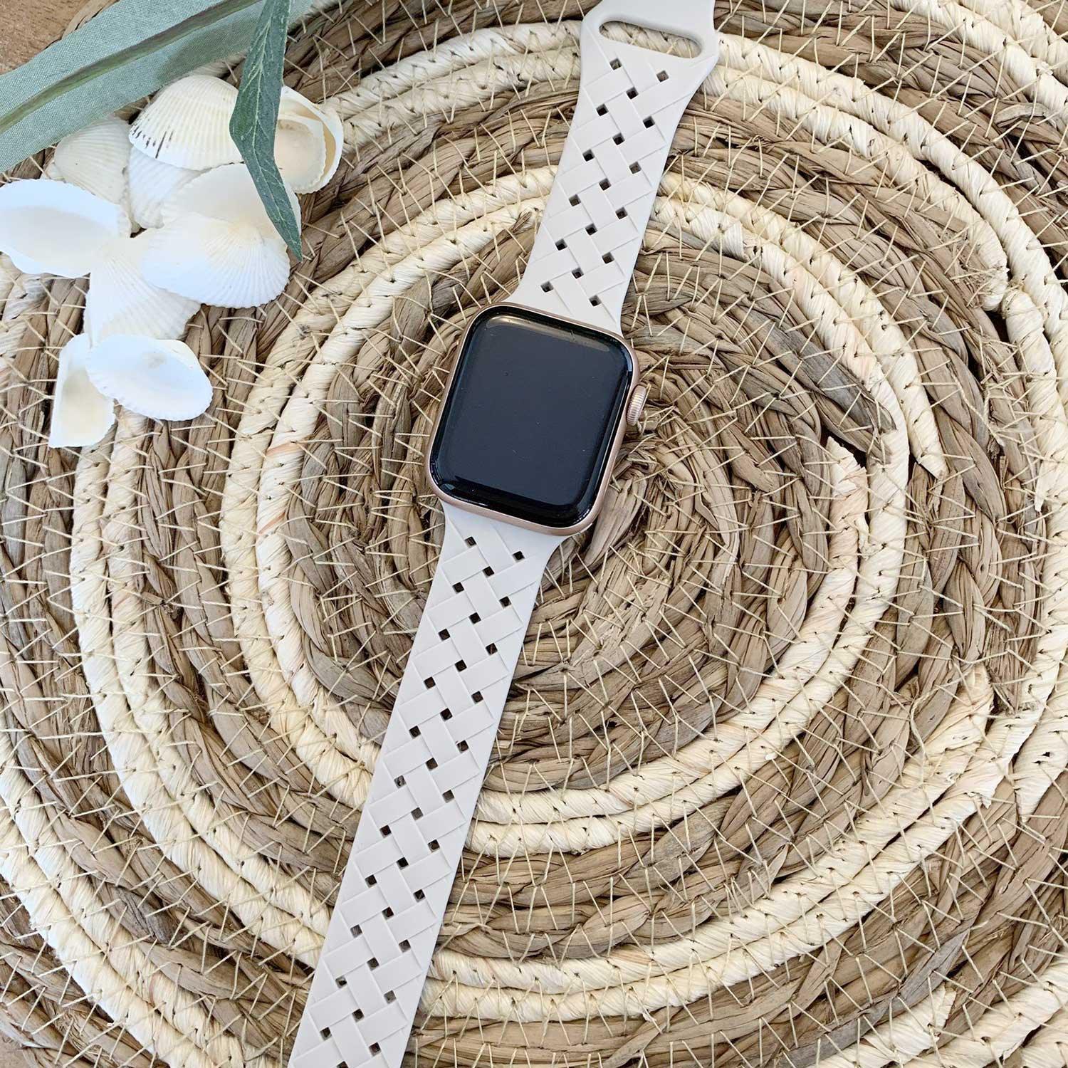 Apple Watch bandje - gevlochten siliconen - sterrenlicht