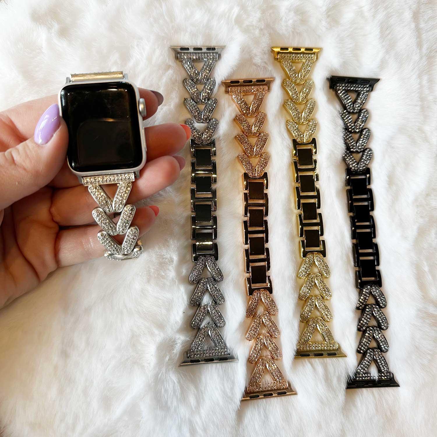 Apple Watch bandje Faye - staal - sterrenlicht