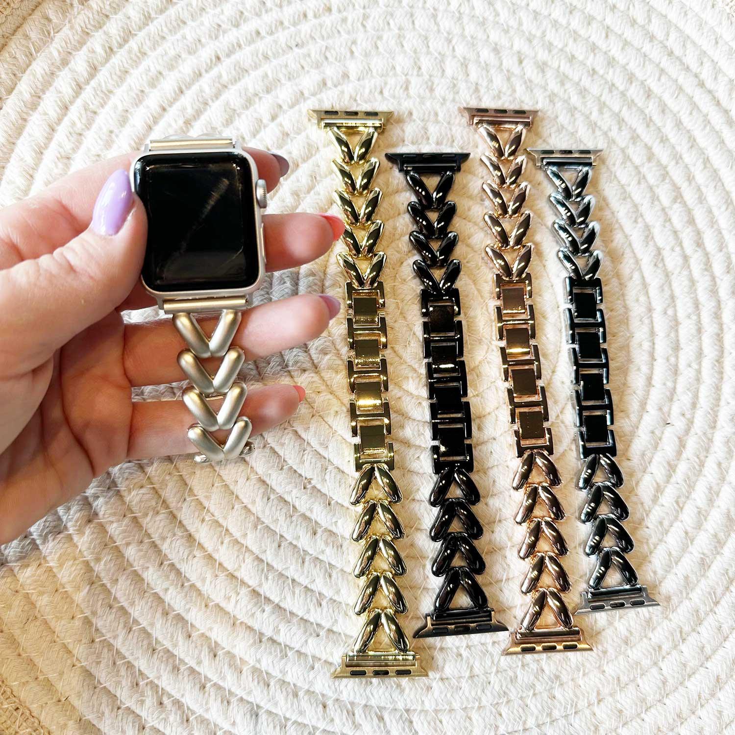 Apple Watch bandje Lisa - staal - rose goud
